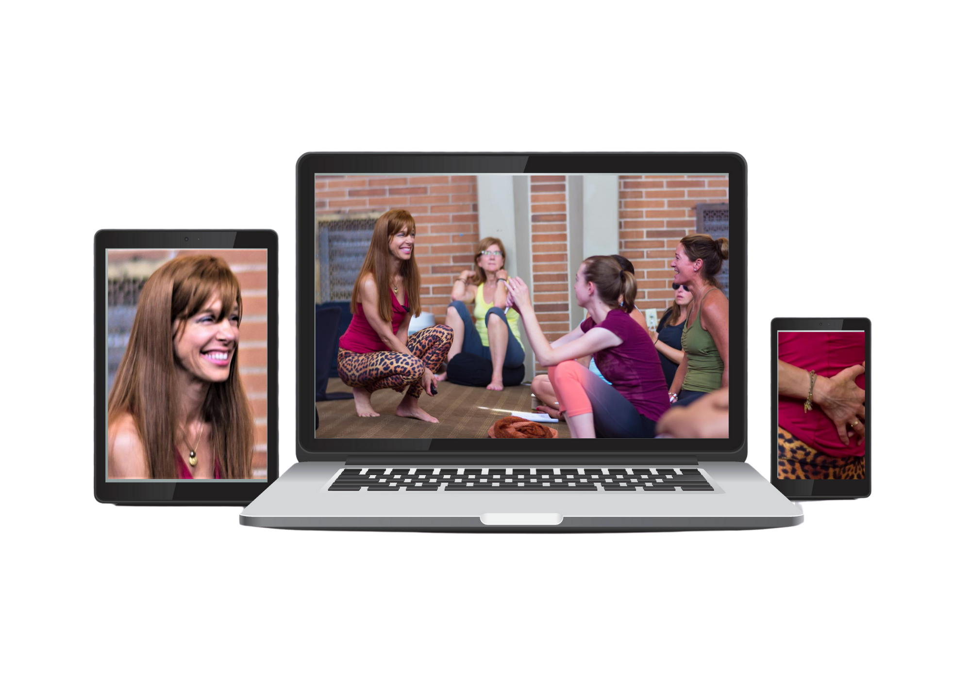 laptop, iPad, and iphone with pictures of Bo on them